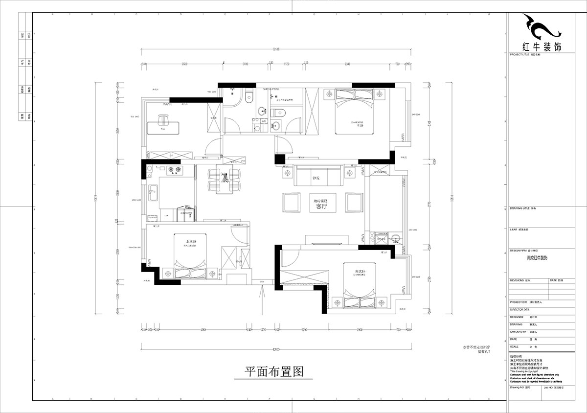 孟宪涛｜融创臻园15-1005-120㎡-简约风格｜4室2厅2卫｜新房装修｜定制家｜全包16万｜00_01原始结构图